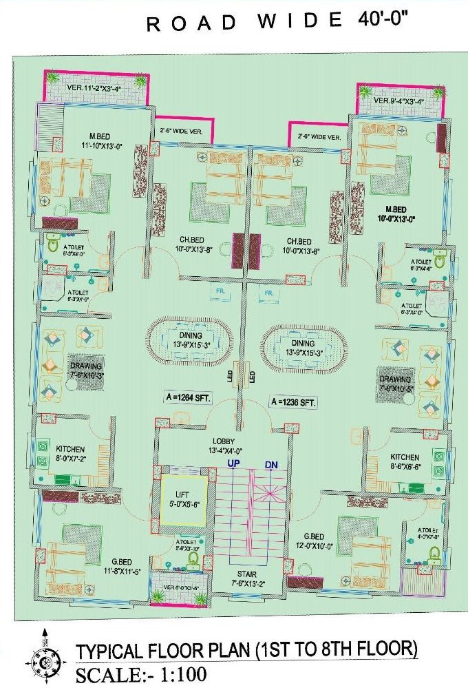 Ready Flat in Bosila 40 feet Main Road
